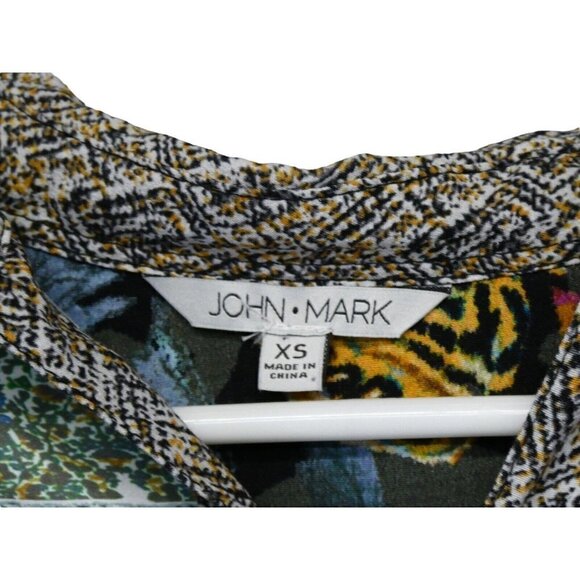 John Mark Shirt‎ Size XS Art To Wear Mixed Media Velvet Embroidered Floral Boho - Picture 8 of 16